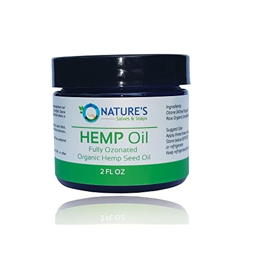 Nature's Salves Fully Ozonated 100% Organic Cold Pressed Unrefined Hemp Seed Oil - 2 Oz