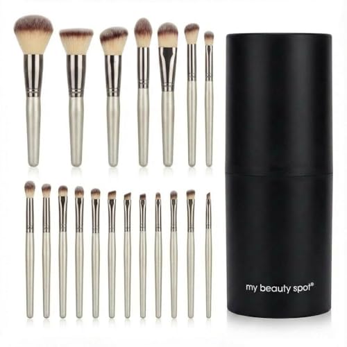 My Beauty Spot Professional Makeup Brush Set (18-Piece) with Travel Container ? Soft Synthetic Make Up Brushes for Face, Foundation, Powder, Concealer & Eyes