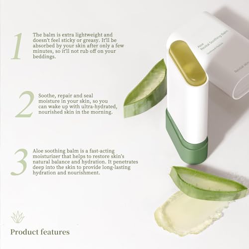 Organic Aloe Vera Gel Stick for Face & Body, Pure Aloe Gel Ideal for Hydrating, Soothing for Dry Skin, Anti-Wrinkle, Acne Scars, Soothing After Sun Care Relief