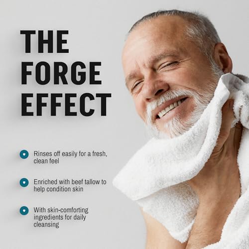 FORGE SKIN¢ç Beef Tallow Face Wash for Men [TALLOW-BASED] - Morning Nourishing Hydrating Facial Cleanser - Gentle Cleansing Moisturizer for Hydration - Exfoliating Facial Skincare for Clean Skin (5 OZ)