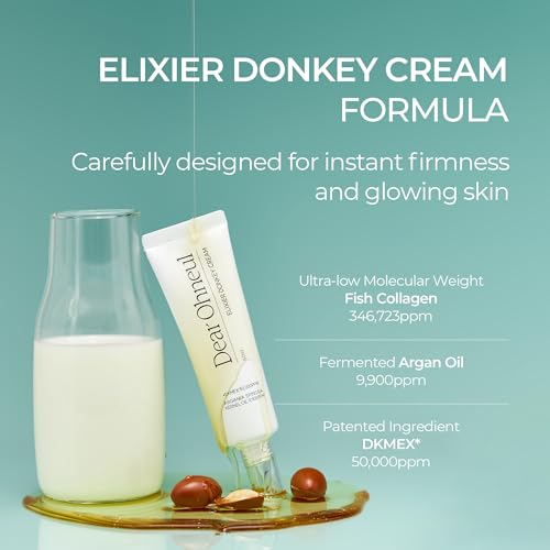 Elixier Donkey Cream | 50ml 1.69 Fl.Oz | Skin Radiance | Moisturizing | Wrinkle Improvement | Donkey Milk | Hypoallergenic | Korean Skincare
