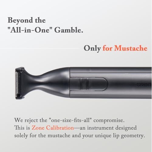 URBANER Mustache Trimmer with Extra Nose&Ear Trimmer Head? 0.8" Wide Blade, IPX8 Waterproof & Adjustable, 0.08¡±-0.55¡± Precision Settings, Japanese Motor, Beard Trimmer for Men