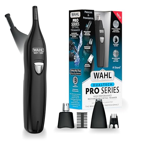Wahl Pro Series¢ç Rechargeable Eyebrow, Ear & Nose Hair Trimmer for Men ? Painless DualTech¢ç Eyebrow Trimmer & Facial Hair Removal Device ? Model 3025656