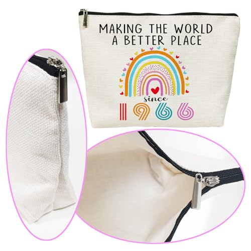 60th Birthday Gifts for Women Her Cosmetic Bags, Happy 60th Birthday Decorations for Wife, Mom, Grandma, Friend, 1966 60 Year Old Gift Ideas Makeup Bag (1966)