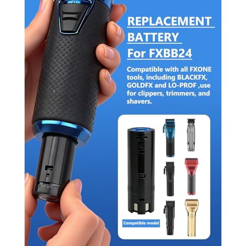 Upgraded 2500mAh Replacement Lithium-ion Battery for FXBB24,Compatible with BaBylissPRO all FXONE tools,w/LED Indicator & Quick Release Button,Long-Lasting Power for Cordless Clippers (2 Packs)