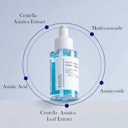 RAVIEL Cica Calming Ampoule ? Soothing & Hydrating Serum with Panthenol and 5X Exosome Complex for Sensitive, Troubled Skin, Korean Skincare,30ml 1.01 fl oz