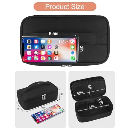 Barber Tool Bag, Hair Clipper Bag Hair Cutting Scissors Storage Bag Shaving Kits Haircut Accessories Organizer Bag Gift for Women (Black)