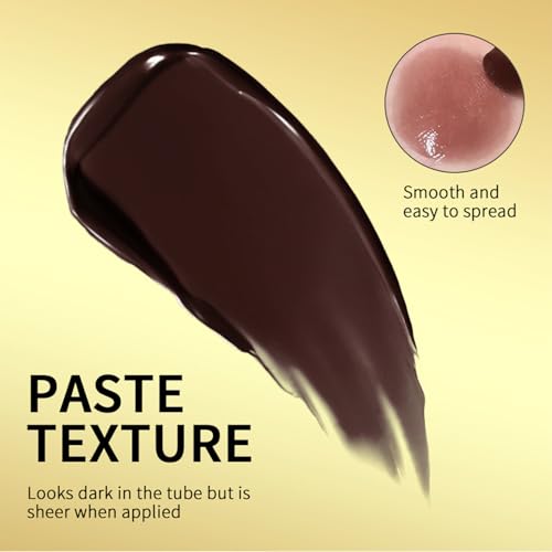 2Pcs Tinted Lip Balm with Hydration - Natural Glossy Finish Honey Lipstick in Black&Pink, Lip Care for Dry Lips and Bareface Makeup (Black, 2Pcs)
