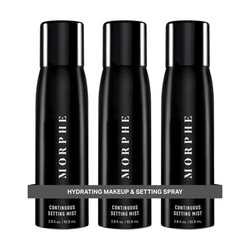 Morphe Continuous Setting Mist - Micro-Fine Makeup Setting Spray with a Natural Radiant Finish - Helps Makeup Resist Caking or Fading & Increases Wear of Foundation (3 Count, 2.8 fl oz)