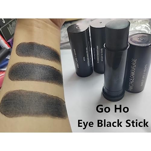 Go Ho 3PCS Eye Black Sticks for Sports,Eyeblack Baseball Face Paint,Softball/Baseball Accessories,Football Stick Eye Strips,Black Face Body Paint for Halloween Makeup