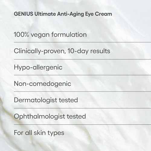 Algenist GENIUS Ultimate Anti-Aging Eye Cream - Firming Under Eye Cream with Collagen + Microalgae Oil - Helps to Visibly Plump, Smooth and Restore Radiance To Delicate Eye Area (0.5 oz)