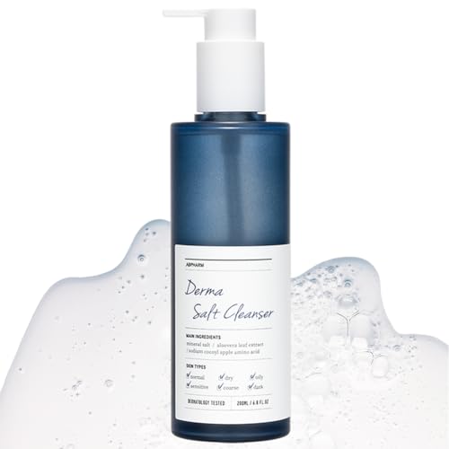 Derma Salt Foaming Cleanser, Gentle cleansing, Sooting, Hydration, Sebum Control, Suitable for sensitive skin, Vegan, Korea No.1 Derma Salt Formula, Aloevera, Skin-friendly ingredients