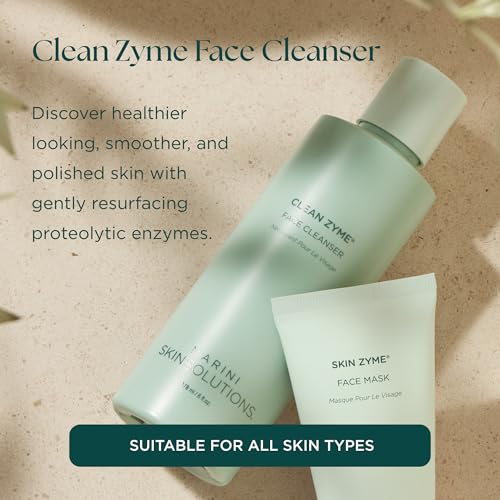 Marini SkinSolutions Clean Zyme - Exfoliating Face Cleanser with Proteolytic Enzymes (Papain from Green Unripened Papaya) - Cruelty Free - Made in the USA - 6 fl oz