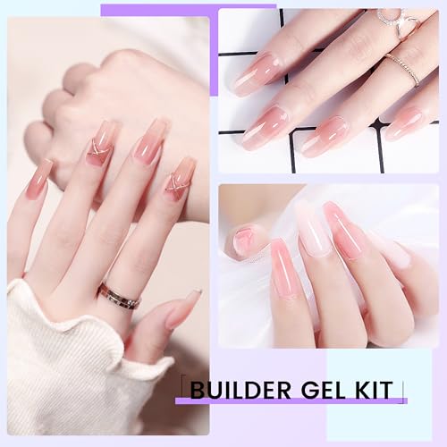 Hard Gel Builder Gel for Nails Long-lasting Strong Hand Nude 3D Sculpting for Nail Extension 5.3fl.oz (nude, 5.3fl.oz)