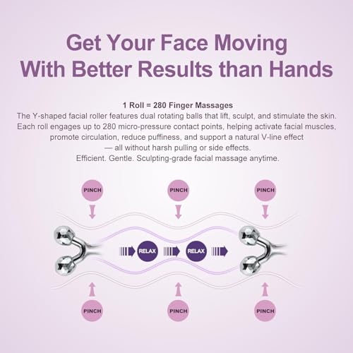 Face Roller Lymphatic Drainage,Face Rollers,Facial Roller,Face Sculpting Tool,Facial Massager? Cooling Metal Face Depuffer, Anti-Puffiness, Prop 65 Tested