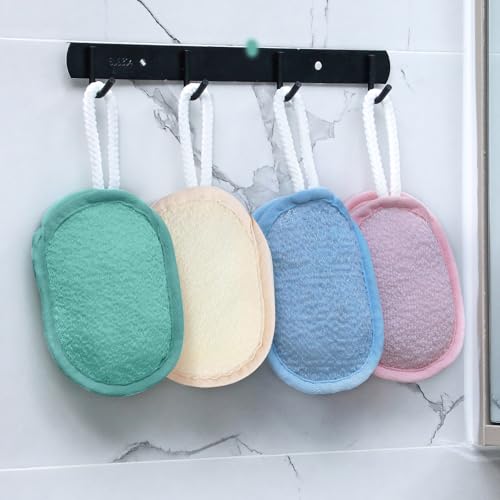 Sunnyray 12 Pcs Bath Body Exfoliating Soap Saver, Exfoliator Scrubber Pouch, Bath Loofah Sponge Body Scrubber Shower Sponge Exfoliating Mesh Pouf for Women and Men Bathing (Soft Color)