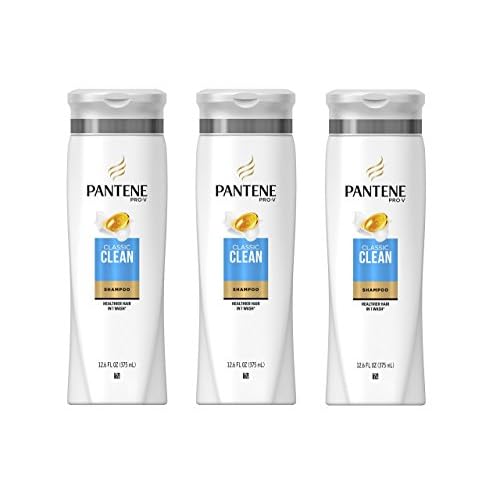 Pantene Pro-V Classic Clean Shampoo, 12.6 fl oz (Pack of 3) (Packaging May Vary)