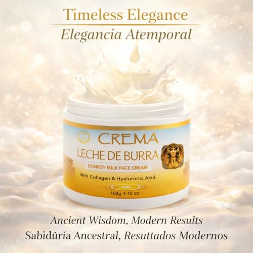 HIGH SUPREME Donkey Milk Face Cream(Leche de Burra) ? 120g With Collagen & Hyaluronic Acid ? Nourishing & Hydrating Moisturizer ? For Sensitive, Dry & Mature Skin ? Anti-Aging & Skin Renewal