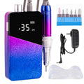 Electric Nail Drill Machine 35000RPM Professional Portable Nail File Cordless Rechargeable Nail Efile for Acrylic Gel Nails Manicure Pedicure Polishing Shape Tools for Salon Home Use Nail Drill(Blue)