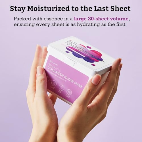 I'MPHYTO Collagen Glow Mask (220 ml, 20 Masks) - Revitalize Your Skin with Plant-Derived Pseudo Collagen and Phyto Vitamins