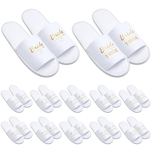 Ramede Set of 12 Bridesmaid Slippers Disposable Wedding Bride Slippers Bulk Bridesmaid Gifts for Wedding Day Bridal Party Women Bachelorette Party Favor(1 Size)