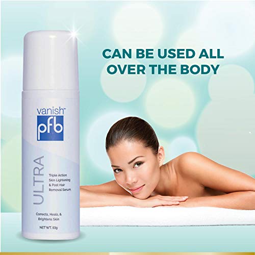 PFB Vanish Ultra with Chromabright & Shitake Mushroom, Triple Action Dark Spot Remover, Ingrown Hair & Razor Bump Stopper, Roll-On Skin Care Treatment, 93g ? New Formula
