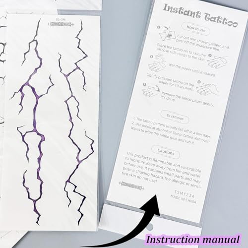 Movie Purple Temporary Tattoos Dance Cosplay Halloween Cosplay Tattoos Stickers Prop Accessories, Waterproof Temporary Tattoo (3 PCS)