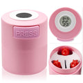 Pretty memory Eyelash Glue Storage Container with Thermometer, Lash Glue Holder Eyelash Extensions Adhesive Jar Stand Sealed Lash Extension Supplies, Pink