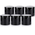 JUVITUS Black Large 16 oz PET Plastic (BPA Free) Large Refillable Jar - (6 pack)