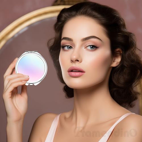 Framendino, 12 Pack Sublimation Cosmetic Mirror Blanks Transfer Portable Makeup Compact Mirrors Round Folding Travel for Women
