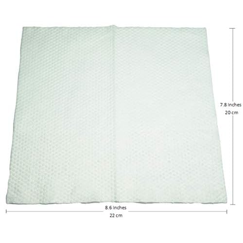 Natural Disposable Facial Towel - 100% Soft Terry Cloth Fabric - Makeup Remover Tissues - Professional Everyday Comfort Facial Towel (80Pcs/Roll)