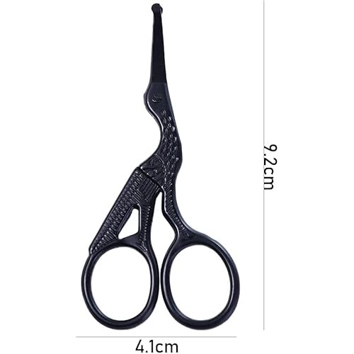 Silver Cranes Shaped Stainless Steel Nose Hair Clippers, Eyebrows and Nose Hair, Round Head Scissors Manual Nose Hair Trimmers, Eyelashes Professionals Facial Nose Hair Trimmers Scissors