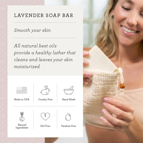 Lizush Luxury 6-Piece Lavender Spa Kit for Women - Relaxation Spa Gift Basket, Self-Care Care Package for Wife - Happy Birthday - Handmade in The USA