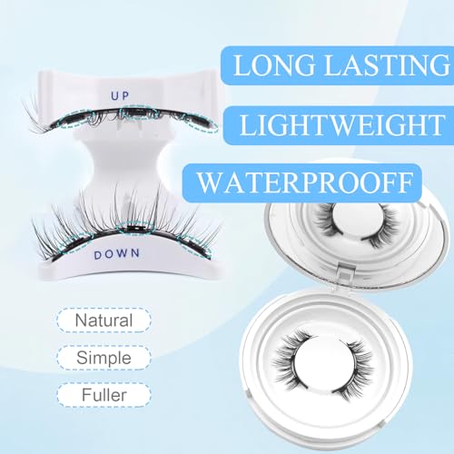 Magnetic Eyelashes with Applicator,Valentine's Gifts for Her,Reusable Magnetic Eyelashes Natural Look,Easy to Wear Reusable Soft Lashes kit No Glue Needed(Natural+Simple)