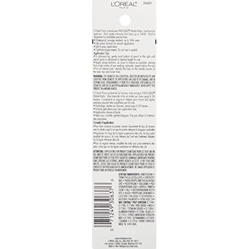 L'Or?al Paris Infallible Matte-Matic Mechanical Eyeliner, Ultra Black, 0.01 oz. (Packaging May Vary)