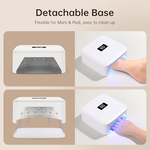 UV Nail Lamp CHRISTINE SHELLY, Rechargeable LED Nail Light Professional Nail Dryer with 4 Timer Setting, Touch Control & Auto Sensor Curing lamp, White Women