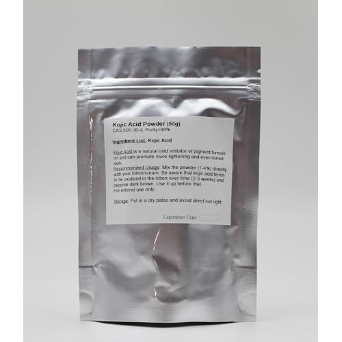 Pure Kojic Acid Powder, 50g, for DIY Lotion Cream Serum Soap (Pack of 2)