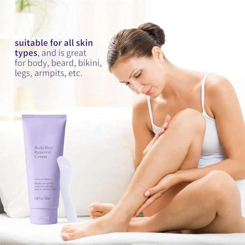 Hair Removal Cream for Women: Facial, Body, BikiniArms, Legs -Gentle Depilatory Cream for Sensitive Skin (3.38 Fl Oz(Pack of 2))