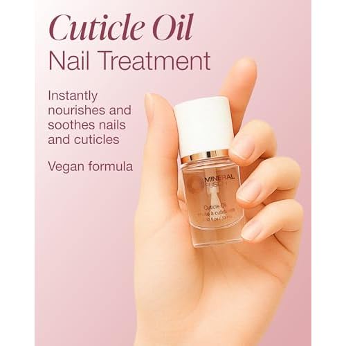 Mineral Fusion Cuticle Oil Nail Treatment - Natural Moisturizer with Vitamin E and Sweet Almond Oil - Softens & Protects Cuticles - Vegan, 99% Naturally Derived Formula - 0.33 oz