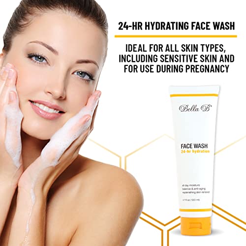 Bella B Face Wash 4.1 oz Tube - Facial Glow - Pregnancy Skin Care - Natural Facial Daily Cleanser - No Artificial Fragrance - Pregnancy Safe Face Wash - Healthy Beauty - Anti Aging Facial Wash