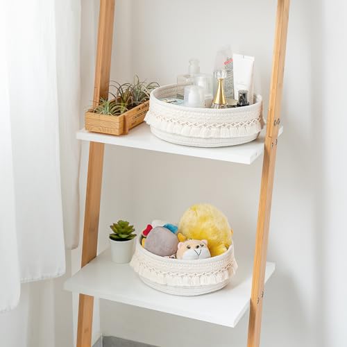 Mkono 5 Pcs Macrame Baskets Cotton Rope Basket for Organizing, Boho Decor Basket