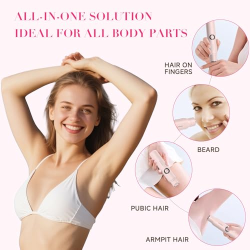 Bikini Trimmer for Women-Electric Razors for Women,Rechargeable Pubic Body Hair Trimmer,Waterproof Electric Shaver,Portable Lady Bikini Shaver for Legs, Body,Armpit, Facial, Gifts for Woman, Pink
