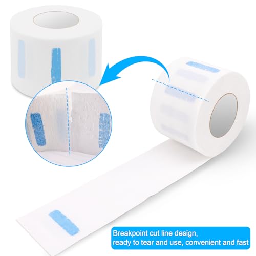 NICEMOVIC 20 Rolls Disposable Barber Paper Neck Strips Bulk Barber Accessories, Professional Barber Supplies Stretchy Paper Neck Strips for Salon Haircut Styling