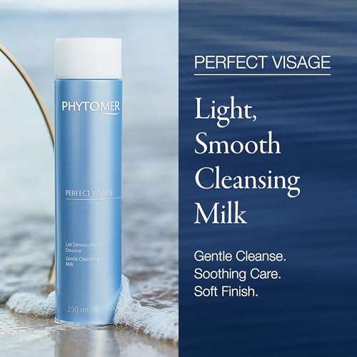Phytomer Perfect Visage Gentle Cleansing Milk | Moisturzing Daily Face Cleanser & Makeup Remover | Sustainable & Eco-Friendly Skincare | 250ml
