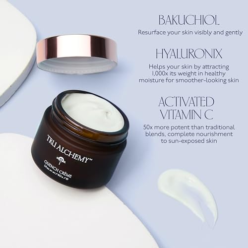 Quench Cr?me Daily Facial Moisturizer | Hyaluronic Acid, Vitamin C, & Bakuchiol (better than Retinol) | Daily Firming Skin Moisturizer Face Cream for Women | 1.7 fl oz/48 g (2-Pack)