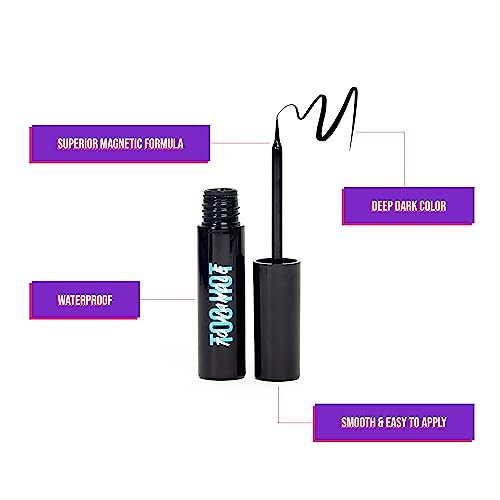 Too Hot To Handle Magnetic Eyelashes Kit - Universal Size, Reusable Up to 50 Times, Faux Mink, Black
