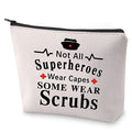 Nursing Gift RN Gifts Not All Superheroes Wear Capes Makeup Bags Nurse DT Gifts Nurse Appreciation Bags (Superheroes Wear Scrubs)