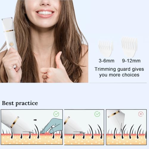 5-in-1 Bikini Trimmer for Women, Waterproof Electric Shaver & Electric Razor for Women, Cordless Hair Trimmer with 5 Heads, Rechargeable Wet/Dry Use Womens Shaver