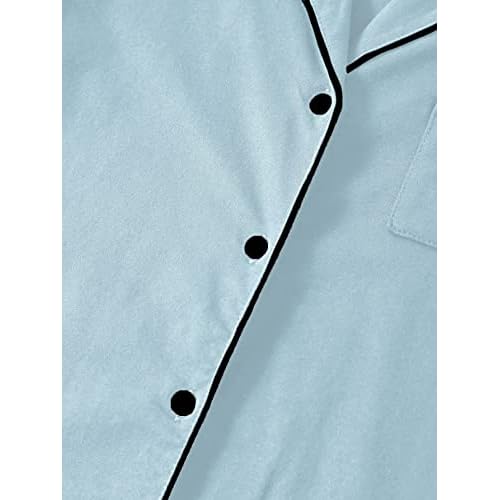 LYANER Women's Pajamas Set Heart Print Button Short Sleeve Shirt with Shorts Sleepwear PJs Set