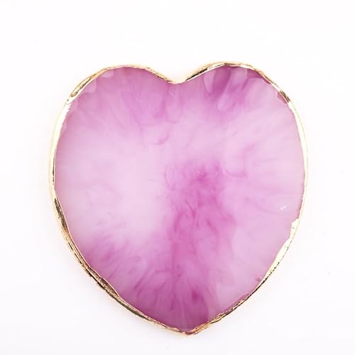 2Pcs Heart-Shaped Resin Nail Art Palette, Gold Edge Round Makeup Mixing Palette, Nail Polish Plate, Makeup,Nail Art Display Board Makeup Plate Cosmetic Mixing Tools Makeup Palettes,Makeup Palettes